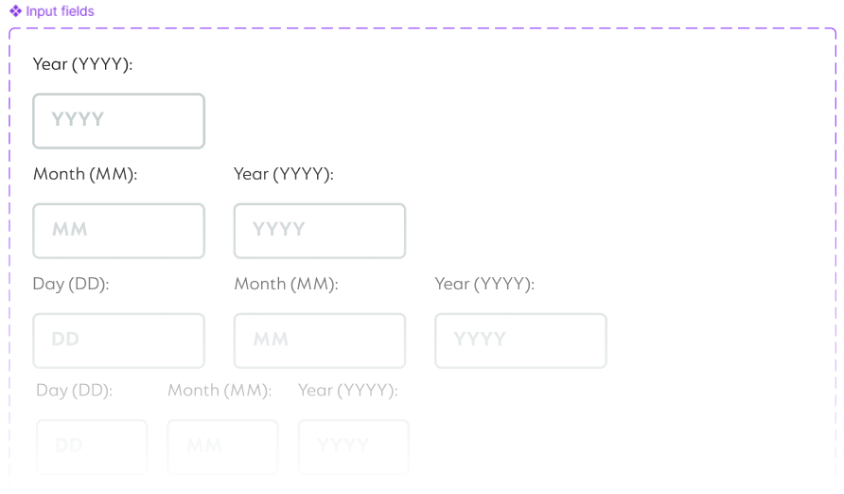 Drill down input fields